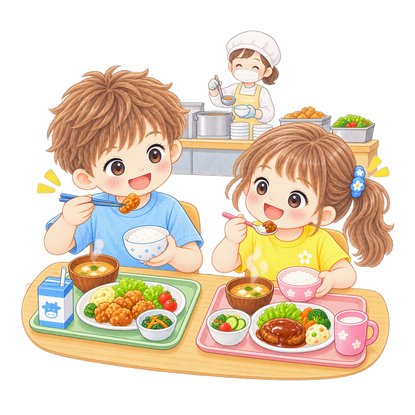 手作り給食が出ます